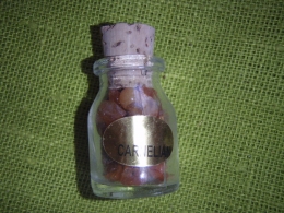 Karneool - lihvitud karneoolid pudelis