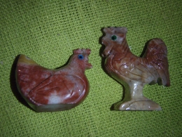 Steatiit - nikerdatud kukk ja kana komplektis - UUS